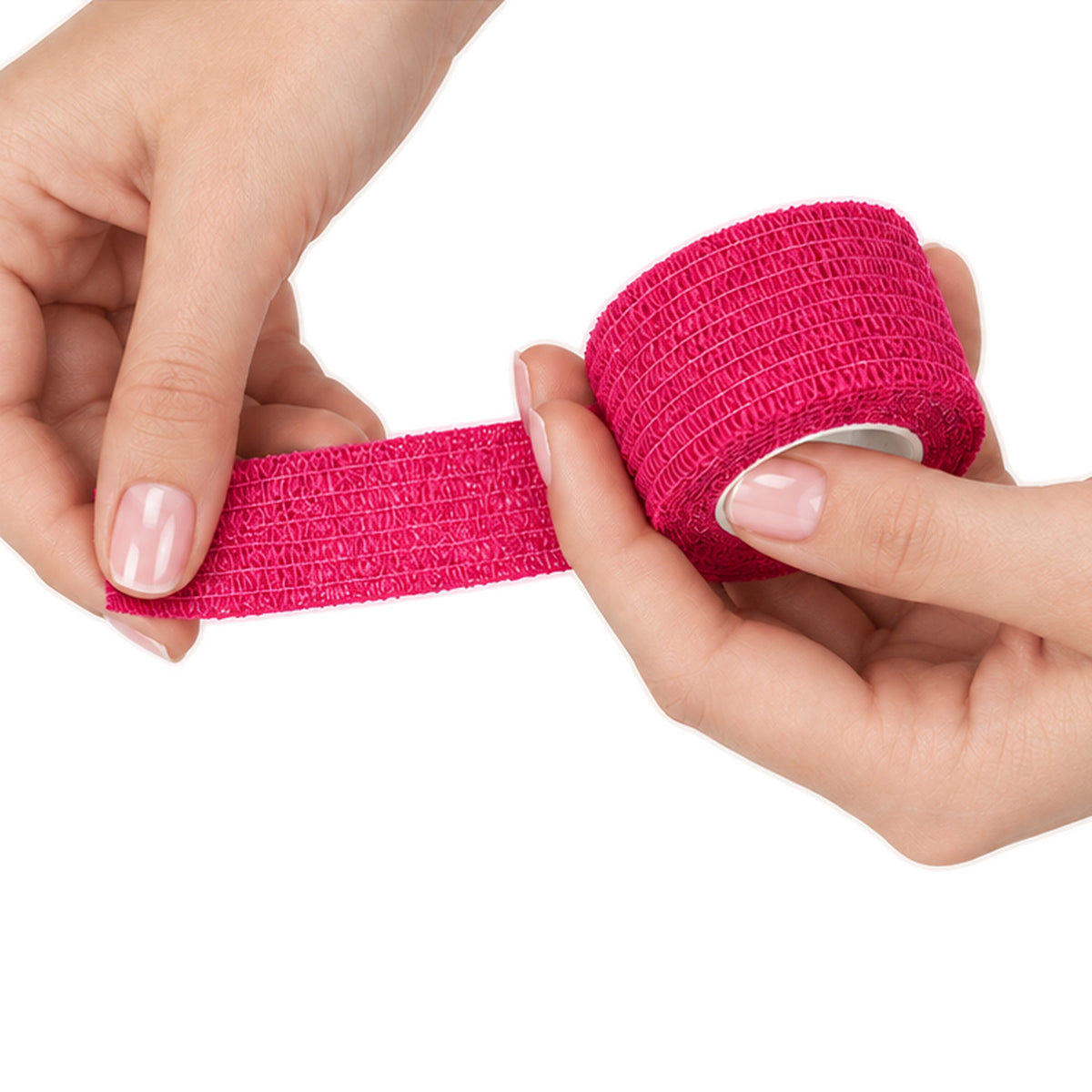 Pink ujjvédő körömvédő szalag használat közben műkörmös és pedikűrös munkához