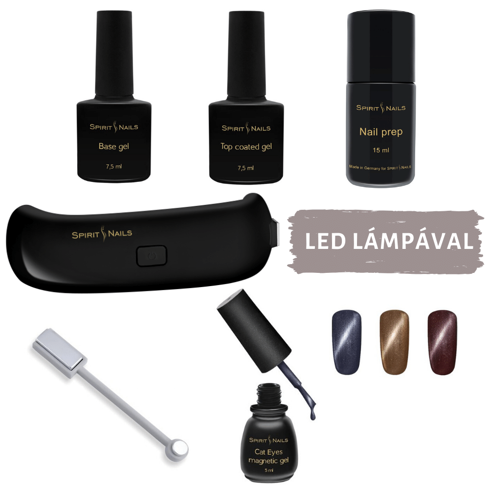 Cat Eyes Gél Lakk Készlet Metallic Mystery - LED Lámpával